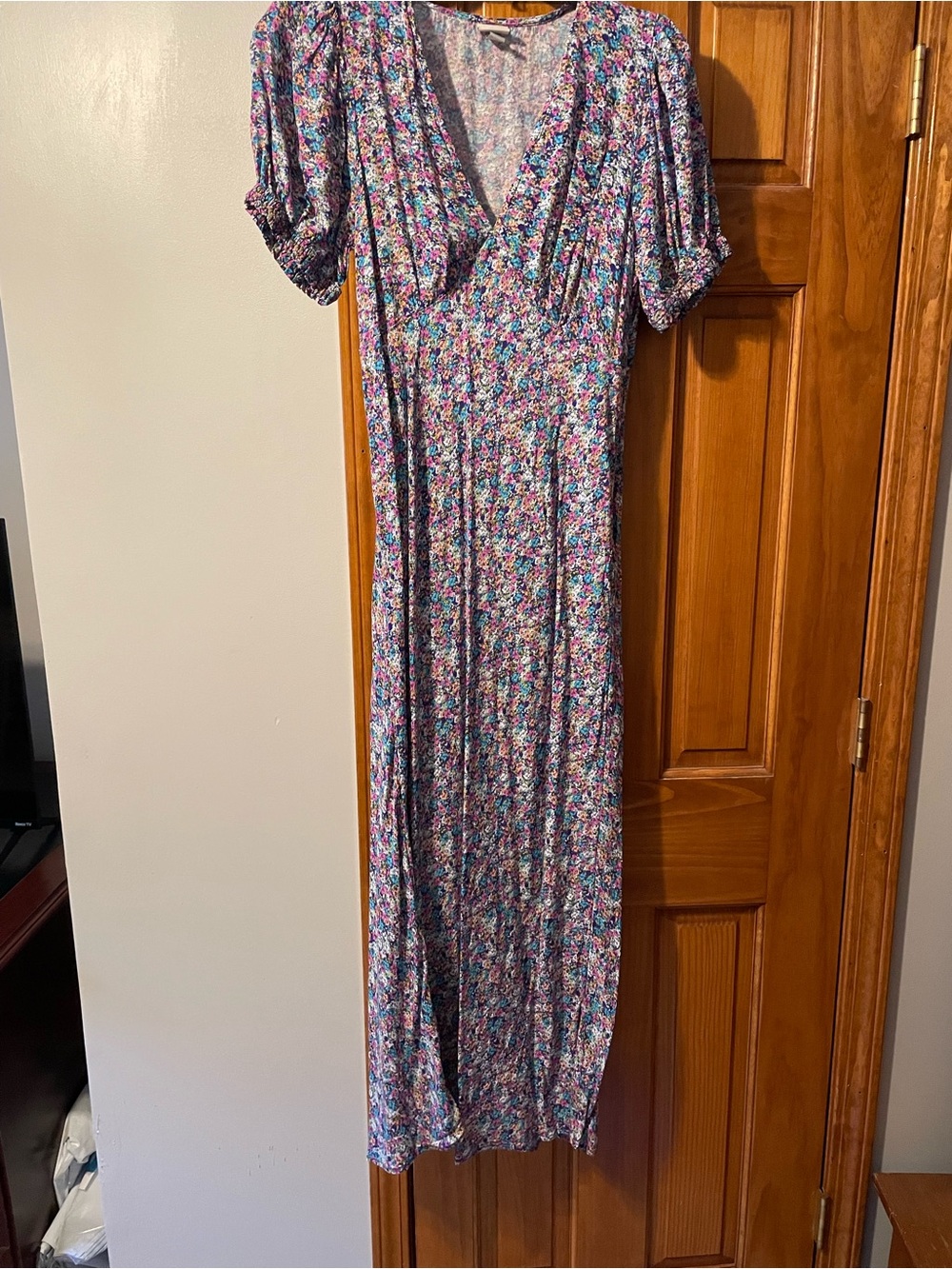 a new day Floral Maxi Dress in Blue, Pink, Purple